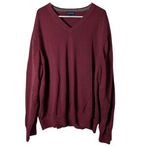 Land's End Men's XXL Burgundy Supima Cotton V-Neck Sweater